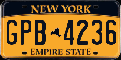 NY license plate GPB4236