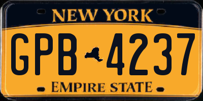 NY license plate GPB4237