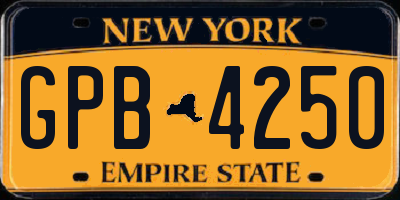 NY license plate GPB4250