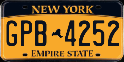 NY license plate GPB4252