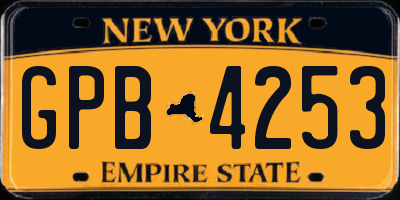 NY license plate GPB4253