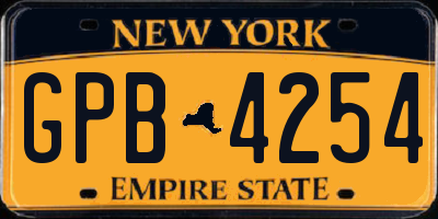 NY license plate GPB4254