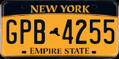 NY license plate GPB4255