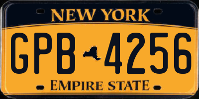 NY license plate GPB4256