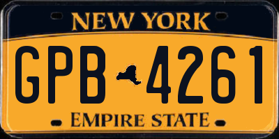 NY license plate GPB4261