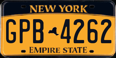 NY license plate GPB4262