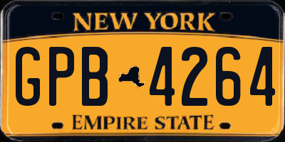 NY license plate GPB4264