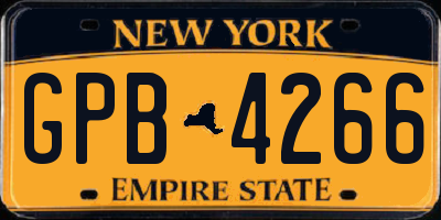 NY license plate GPB4266