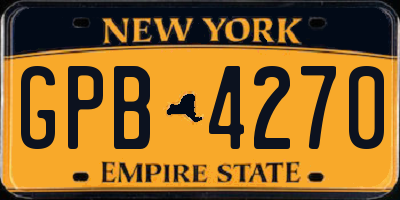 NY license plate GPB4270