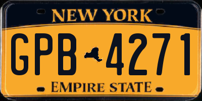 NY license plate GPB4271