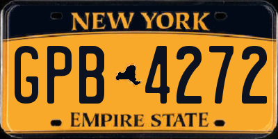 NY license plate GPB4272