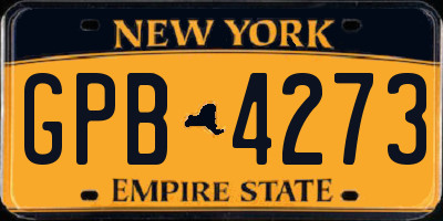 NY license plate GPB4273