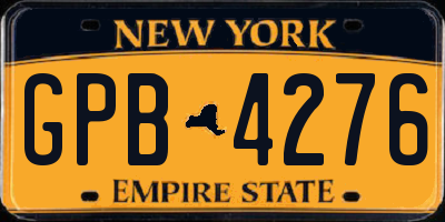 NY license plate GPB4276