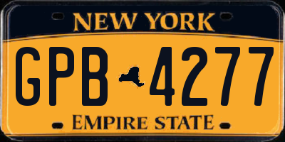 NY license plate GPB4277