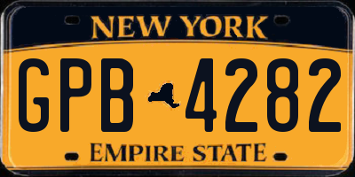NY license plate GPB4282