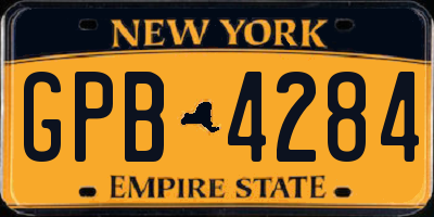 NY license plate GPB4284
