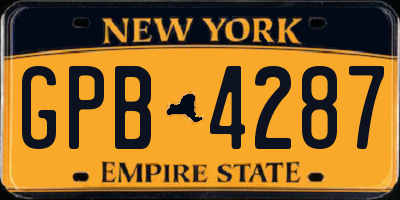 NY license plate GPB4287
