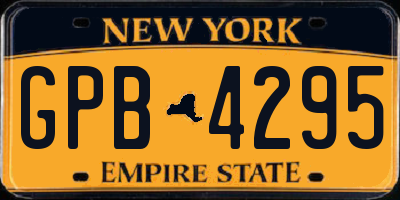 NY license plate GPB4295