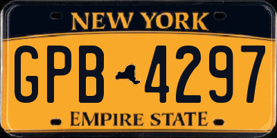 NY license plate GPB4297