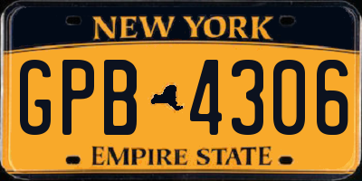 NY license plate GPB4306