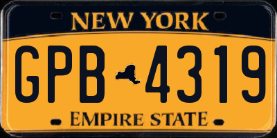 NY license plate GPB4319