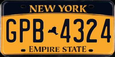 NY license plate GPB4324