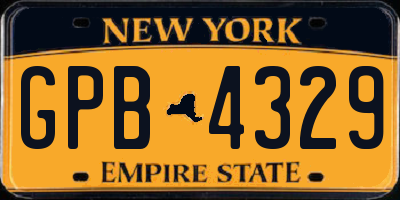 NY license plate GPB4329