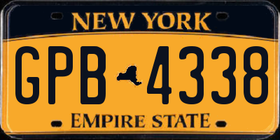 NY license plate GPB4338