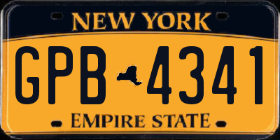 NY license plate GPB4341