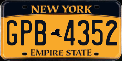 NY license plate GPB4352