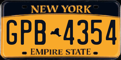NY license plate GPB4354