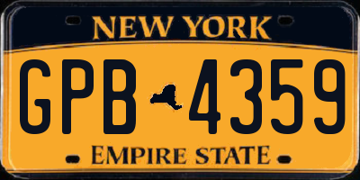 NY license plate GPB4359
