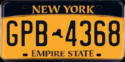 NY license plate GPB4368