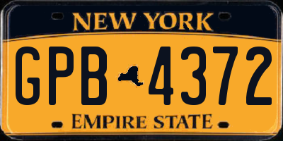 NY license plate GPB4372