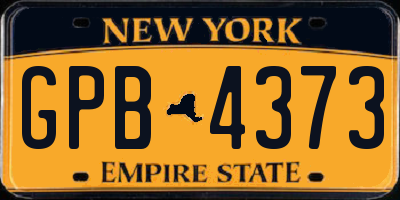 NY license plate GPB4373
