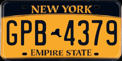 NY license plate GPB4379