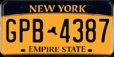 NY license plate GPB4387