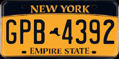NY license plate GPB4392