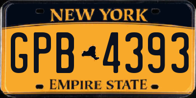 NY license plate GPB4393
