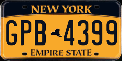 NY license plate GPB4399