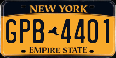 NY license plate GPB4401
