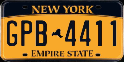 NY license plate GPB4411