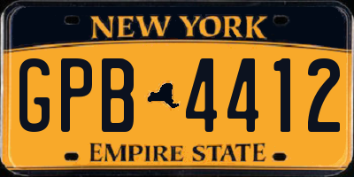 NY license plate GPB4412