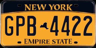 NY license plate GPB4422