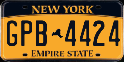 NY license plate GPB4424