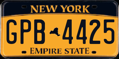 NY license plate GPB4425