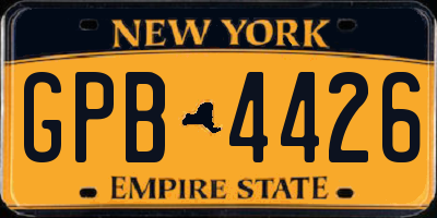 NY license plate GPB4426