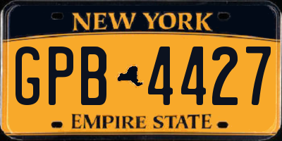 NY license plate GPB4427