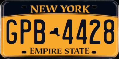 NY license plate GPB4428