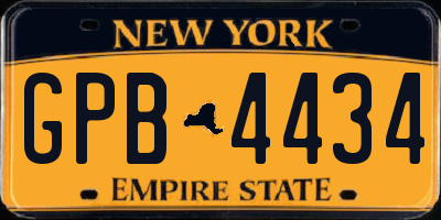 NY license plate GPB4434
